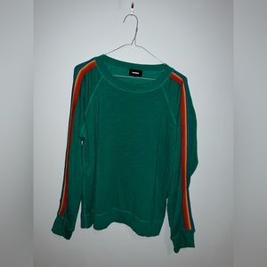 Monrow Green and Rainbow Crewneck - Size M